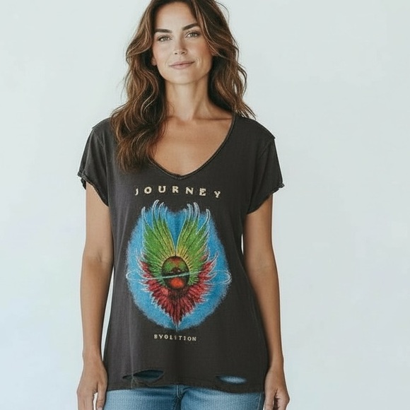 Jaded Gypsy Tops - JADED GYPSY DISTRESSED JOURNEY TEE